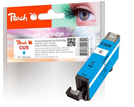 Peach Tintenpatrone cyan kompatibel zu Canon CLI-526c