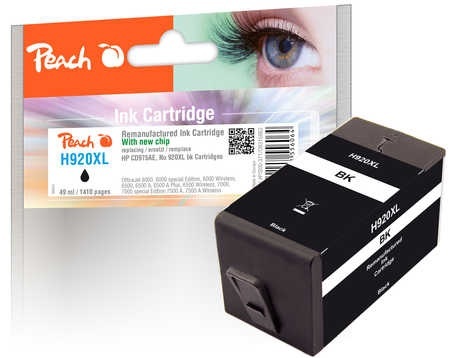 Peach Tintenpatrone schwarz HC kompatibel zu HP No. 920XL, CD975AE