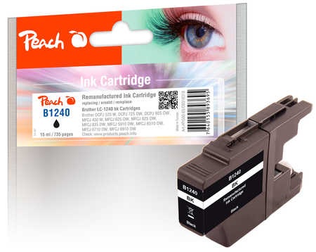 Peach Tintenpatrone schwarz kompatibel zu Brother LC-1240 bk