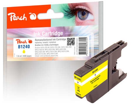 Peach Tintenpatrone gelb kompatibel zu Brother LC-1240 y