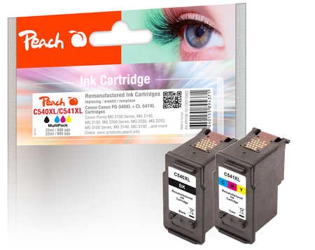 Peach Spar Pack Druckköpfe kompatibel zu Canon PG-540XL, CL-541XL