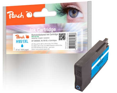 Peach Tintenpatrone cyan HC kompatibel zu HP No. 951XL, CN046AE