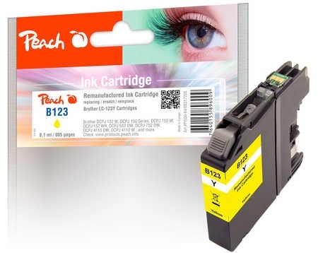 Peach Tintenpatrone gelb kompatibel zu Brother LC-123