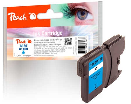 Peach Patrone Brother LC-1100, LC-980 cyan Comp.