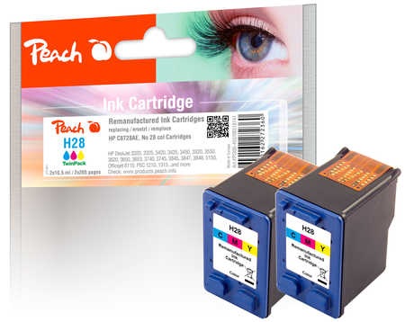 Peach Doppelpack Druckköpfe color kompatibel zu HP No. 28, C8728AE