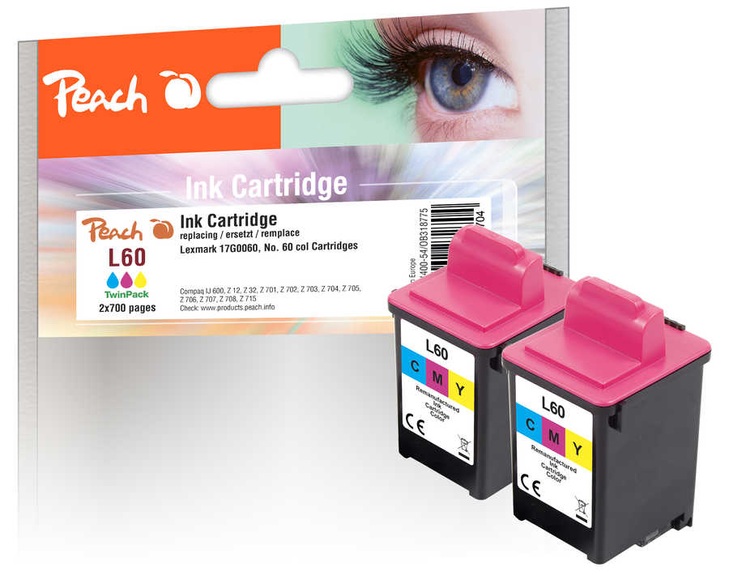 Peach Doppelpack Druckköpfe color kompatibel zu Lexmark, Compaq No. 60, 17G0060E