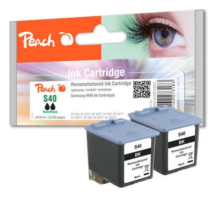 Peach Doppelpack Druckköpfe schwarz kompatibel zu Samsung M40