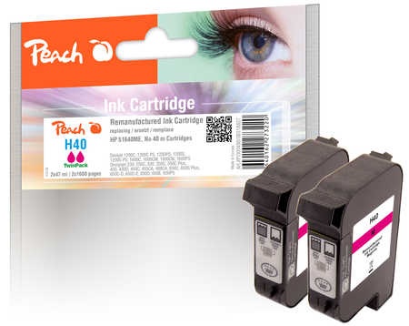 Peach Doppelpack Druckköpfe magenta kompatibel zu Xerox, HP No. 40, 51640ME