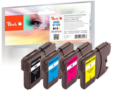 Peach Tinte Sparpack PI500-126 kompatibel zu Brother LC-1100, LC-980
