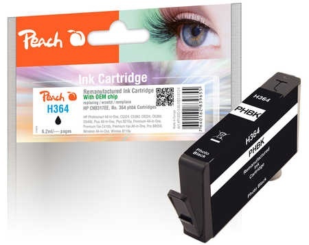 Peach Tintenpatrone foto schwarz kompatibel zu HP No. 364, CB317EE