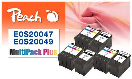 Peach Spar Pack Plus Tintenpatronen kompatibel zu Epson S020047, S020049
