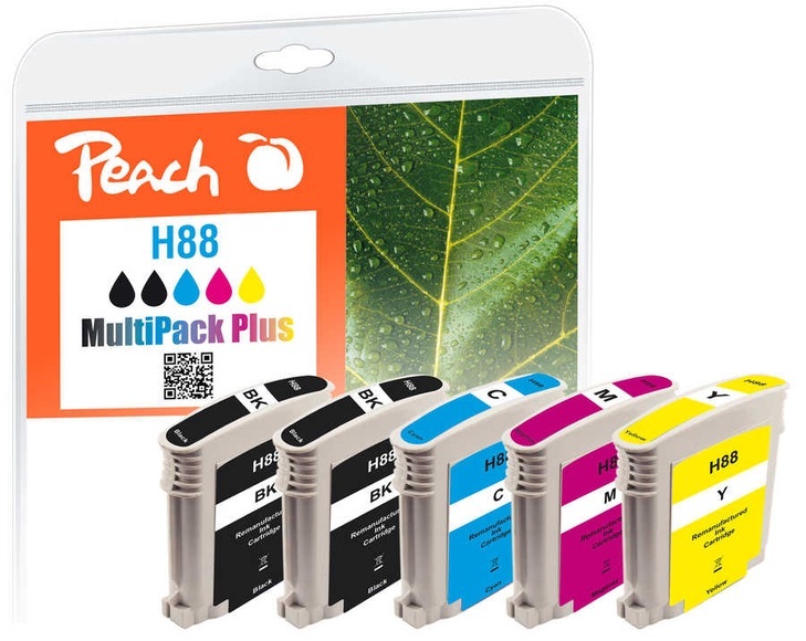 Peach Spar Pack Plus Tintenpatronen kompatibel zu HP No. 88