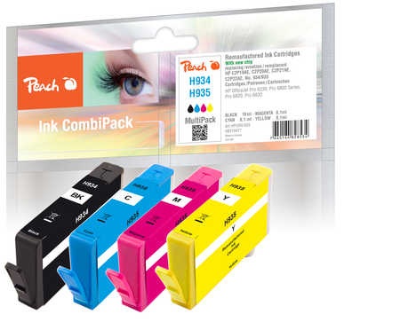 Peach Spar Pack Tintenpatronen kompatibel zu HP No. 934, No. 935