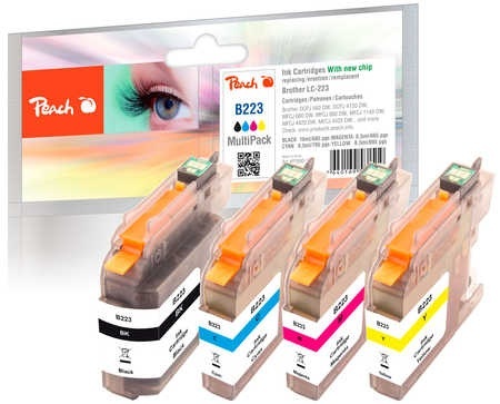 Peach Spar Pack Tintenpatronen kompatibel zu Brother LC-223 series