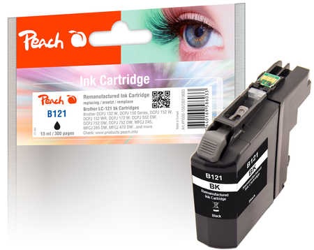 Peach Tintenpatrone schwarz kompatibel zu Brother LC-121BK
