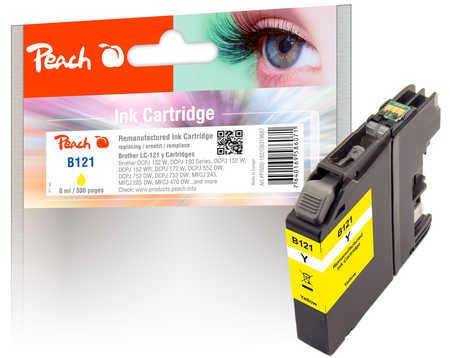 Peach Tintenpatrone gelb kompatibel zu Brother LC-121Y