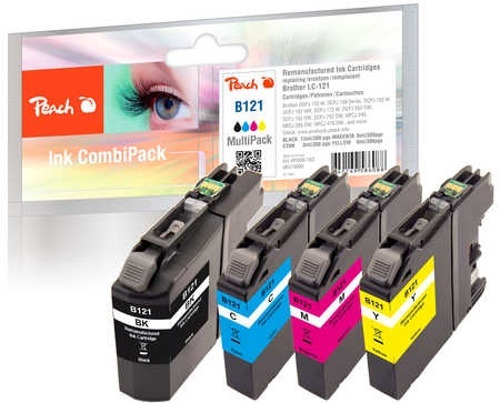 Peach Spar Pack Tintenpatronen kompatibel zu Brother LC-121