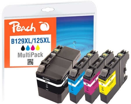 Peach Spar Pack Tintenpatronen kompatibel zu Brother LC-129XL, LC-125XL