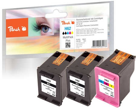 Peach Spar Pack Plus Druckköpfe kompatibel zu HP No. 62, C2P04AE, C2P06AE