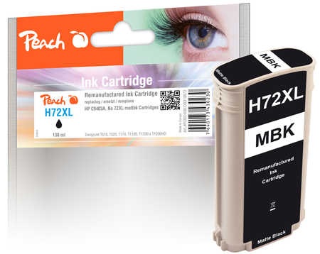 Peach Tintenpatrone schwarz matt kompatibel zu HP No. 72, C9403A