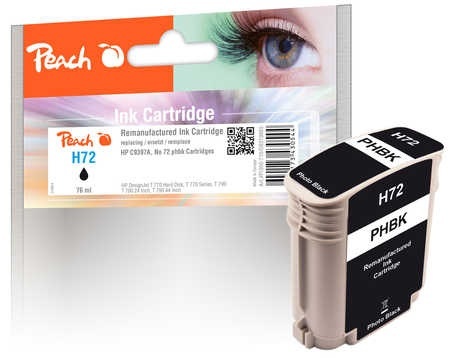 Peach Tintenpatrone foto schwarz kompatibel zu HP No. 72, C9397A