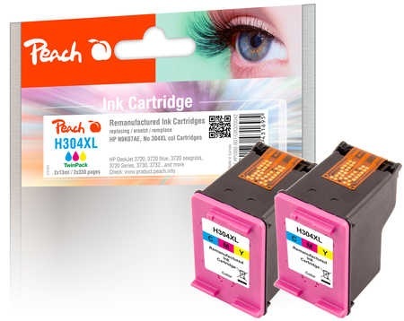 Peach Doppelpack Druckköpfe color kompatibel zu HP No. 304XL col, N9K07AE