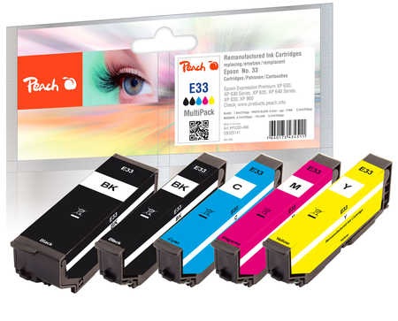 Peach Spar Pack Tintenpatronen kompatibel zu Epson No. 33, T3337
