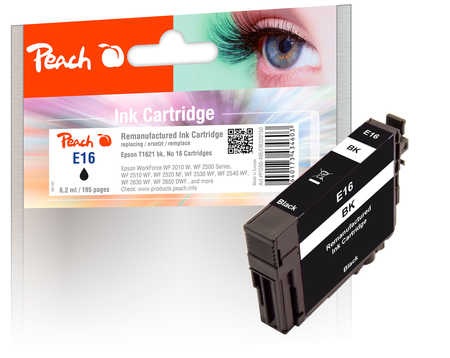 Peach Tintenpatrone schwarz kompatibel zu Epson No. 16, T1621