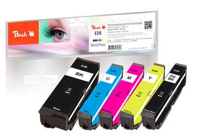 Peach Spar Pack Tintenpatronen kompatibel zu Epson No. 26, T2616