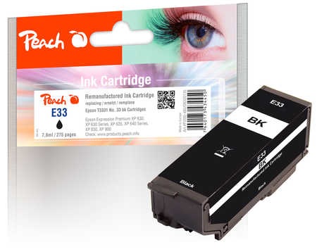 Peach Tintenpatrone schwarz kompatibel zu Epson No. 33 bk, T3331