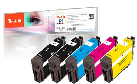 Peach Spar Pack Plus Tintenpatronen kompatibel zu Epson No. 34