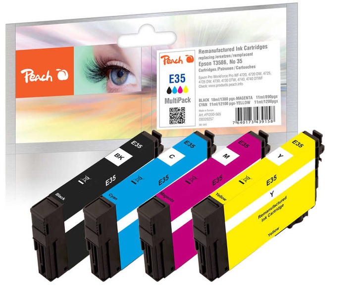 Peach Spar Pack Tintenpatronen kompatibel zu Epson No. 35, T3586