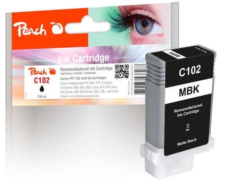 Peach XL-Tintenpatrone matte schwarz kompatibel zu Canon PFI-102MBK