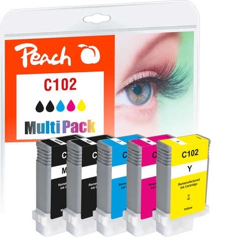 Peach Spar Pack Tintenpatronen kompatibel zu Canon PFI-102