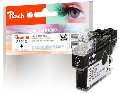 Peach Tintenpatrone schwarz kompatibel zu Brother LC-3213BK