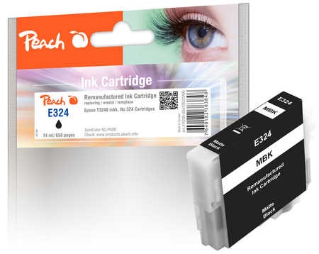 Peach Tintenpatrone matt schwarz kompatibel zu Epson No. 324, T3248