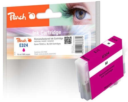 Peach Tintenpatrone magenta kompatibel zu Epson No. 324, T3243
