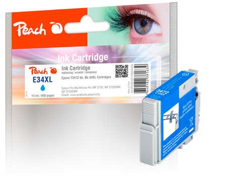 Peach Tintenpatrone XL cyan kompatibel zu Epson No. 34XL, T3472