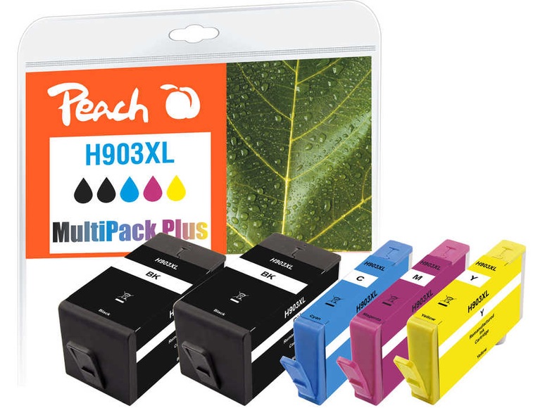 Peach Spar Pack Plus Tintenpatronen kompatibel zu HP No. 903XL, T6M15AE*2, T6M03AE, T6M07AE, T6M11AE