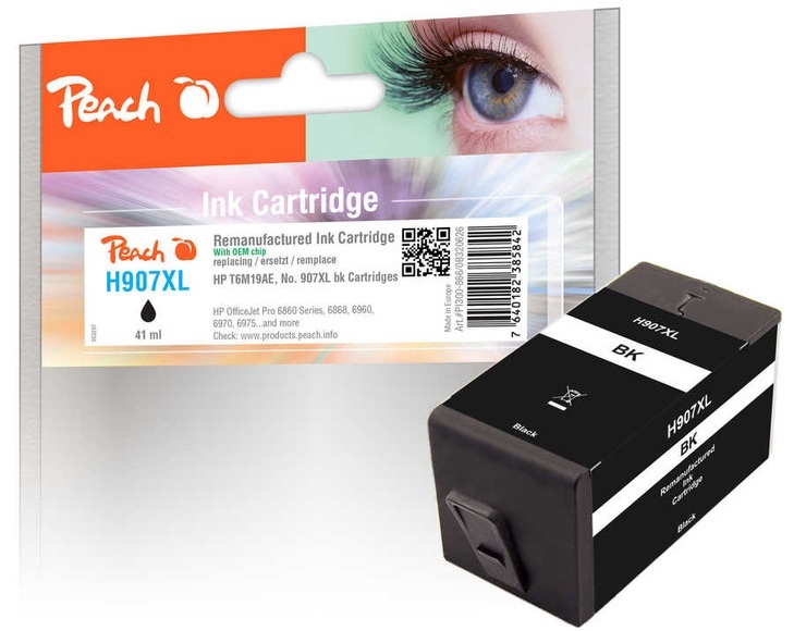 Peach Tintenpatrone schwarz kompatibel zu HP No. 907XL bk, T6M19AE