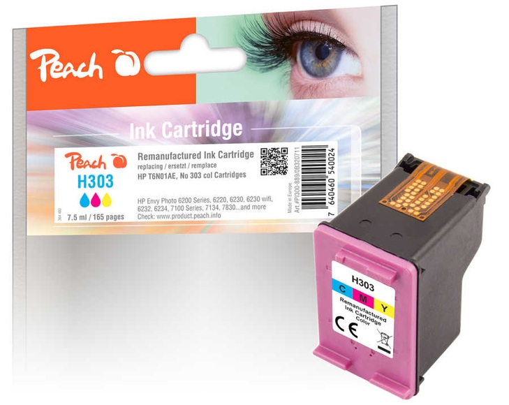 Peach Druckkopf color kompatibel zu HP No. 303 C, T6N01AE