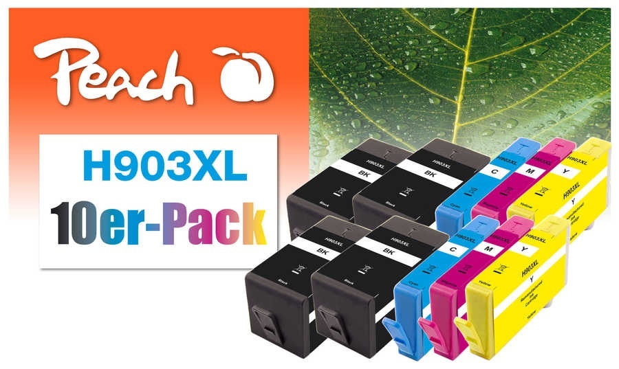 Peach 10er-Pack Tintenpatronen kompatibel zu No. 903XL
