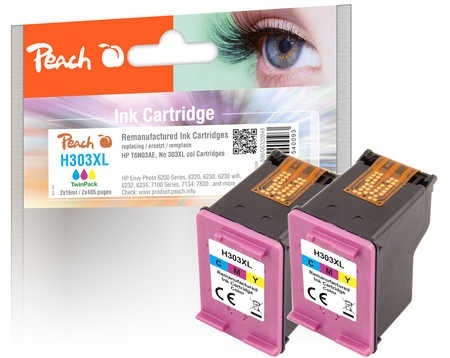 Peach Doppelpack Druckköpfe color kompatibel zu No. 303XL col, T6N03AE*2