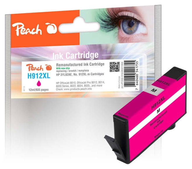 Peach H912XLM Druckerpatrone XL ma ersetzt HP No. 912XL M, 3YL82AE für z.B. HP OfficeJet Pro 8022 e, HP OfficeJet 8010, HP OfficeJet Pro 8014