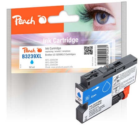 Peach Tintenpatrone cyan XL, kompatibel zu Brother LC-3239XLC