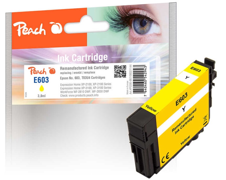 Peach Tintenpatrone gelb kompatibel zu Epson No. 603, T03U4