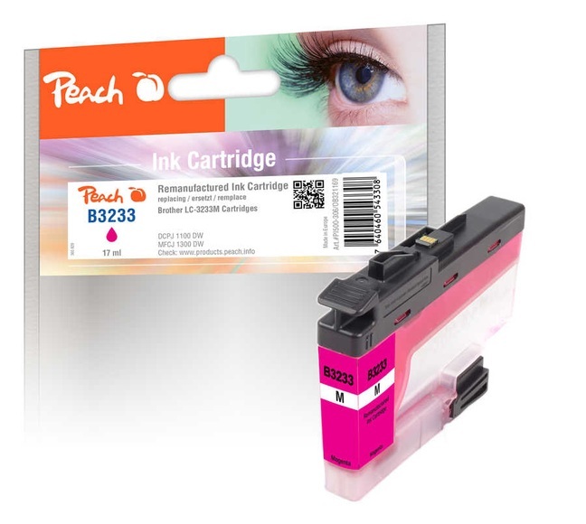 Peach B3233M Druckerpatrone ma ersetzt Brother LC-3233M für z.B. Brother DCPJ 1100 DW, Brother MFCJ 1300 DW