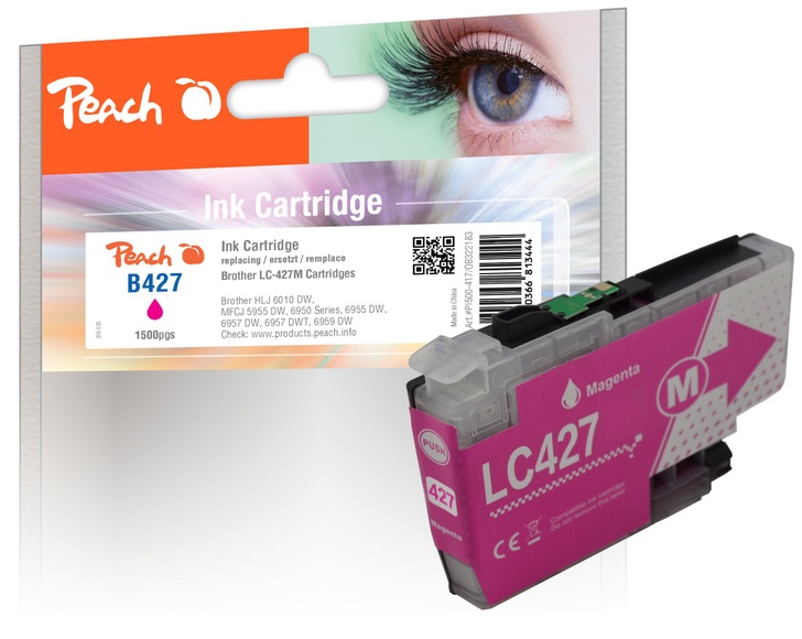 Peach B427 M Druckerpatrone ma ersetzt Brother LC-427M für z.B. Brother HLJ 6010 DW, Brother MFCJ 5955 DW, Brother MFCJ 6950, Brother MFCJ 6955 DW