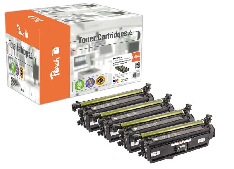 Peach Spar Pack Tonermodule kompatibel zu HP HP 654, CF330X, CF331A, CF332A, CF333A