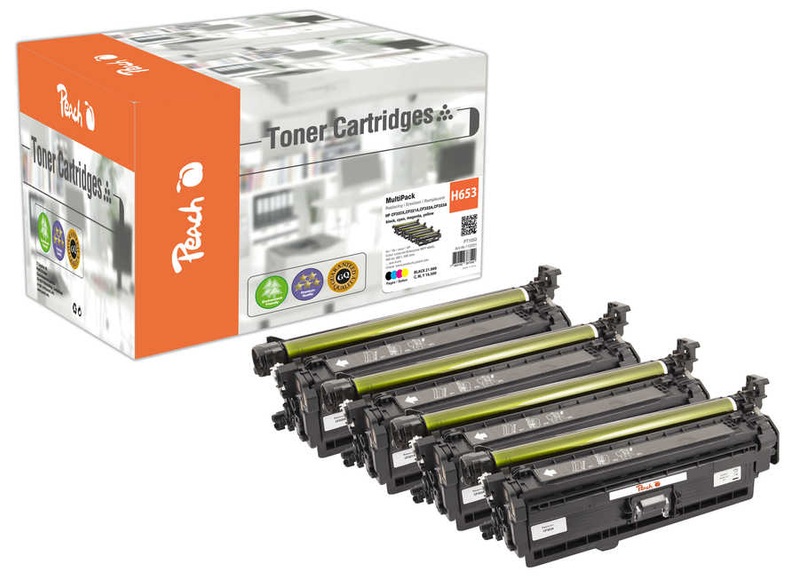 Peach Spar Pack Tonermodule kompatibel zu HP HP 653, CF320X, CF321A, CF322A, CF323A